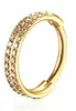 Anillos de Nariz con Aretes de Zirconia de Doble Capa de Aleación de Titanio F136 Joyería para Piercings Corporales de Aleación de Titanio G23
