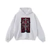 Marca de Moda Callejera Europea y Americana Sudadera con Capucha Estampado Retro Lavada Desgastada para Hombres y Mujeres Estilo Perezoso Vibe Sudadera de Manga Larga para Hombres