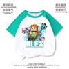 2025 Novo Periférico Minecraft Mc Meninos Desenho Animado Algodão Puro Roupas de Verão Camiseta de Manga Curta Tops Estilo Tendência