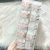 Presilha de cabelo tipo flor de cerejeira rosa tridimensional com glitter perolado estilo coreano para meninas, presilha lateral de franja levemente luxuosa e elegante