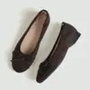 Zapatos de piso planos de boca poco profunda de comercio exterior europeo y americano al por mayor para mujer 2026 Nuevo Otoño Punta Redonda Mary Janes con Falda