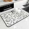 Venta al por mayor de fábrica tapete de drenaje mesa de lavado de cocina mesa de comedor mesa de bar tapete de mesa absorbente resistente al desgaste antideslizante lodo de diatomeas se puede usar para cabello