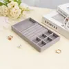 Caja de Almacenamiento de Joyería de Terciopelo, Joyero, Anillo, Pendientes, Pulsera, Almacenamiento y Exhibidor de Collares, Forro Tipo Cajón