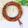 Pulseira de pau-rosa de Mianmar pulseira de 108 contas de barril contas de brincadeira cultural para homens e mulheres contas pingente de sândalo vermelho de fruta grande joias