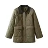 Ropa de Mujer de Exportación Europea y Americana Transfronteriza Aliexpress Popular Otoño e Invierno Nueva Chaqueta Clásica Acolchada Cálida de Algodón