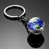 Nuevo comercio exterior venta caliente ocho planetas galaxia nebulosa bola de cristal de doble cara llavero colgante de llavero venta al por mayor