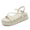 Sandálias de Sola Grossa para Mulheres, Adequadas para Uso ao Ar Livre, Novo Estilo Verão 2025, Estilo Fada, Fashion, Casual, Plataforma que Aumenta a Altura, Sapatos Romanos Versáteis