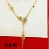 Colar de cabaça dourada com pingente de cabaça Fulu elegante e versátil, corrente de clavícula de uma peça para mulheres Zhoujia, mesmo estilo