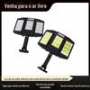 Luz Solar de Jardim Externa Dobrável de Três Lados Led Doméstica Estilo Pastoral Controle Remoto Luz com Sensor Montada na Parede Poste de Luz