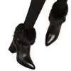 Botas de Cano Curto Elegantes e Casuais de Couro Macio com Salto Alto Bloco e Bico Fino para Mulheres, Estilo Transfronteiriço, Nova Moda Outono/Inverno 2026