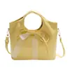 Bolsa Cesta de Legumes Portátil Estilo Simples e Doce Coreano para Mulheres, Bolsa Transversal de Couro Wax Oil Fashionable Leve e Versátil para o Dia a Dia