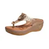 Zapatos de mujer de comercio exterior transfronterizo, sandalias de cuña con punta de playa de verano 2022, sandalias de mujer europeas y americanas al contado