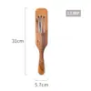 Madeira de acácia estilo europeu cabo longo espátula teca utensílios de cozinha conjunto de cinco peças espátula para molho espátula para mexer salada espátula espátula de madeira