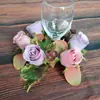 Guirlanda de Velas Simulada de Seis Cabeças em Duas Cores Páscoa Halloween Guirlanda Decorativa Anel de Cera Rosa Decoração de Mesa