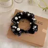 Estilo Coreano Pequeno Floral Babado Pérola Plissado Elástico de Cabelo High-End Corda Elástica para Cabelo Simples Elegante Headband Acessórios de Cabelo para Mulheres