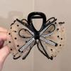 Pinza para el Cabello Estilo Coreano Lazo Diamante Flash Punto de Ola Malla Burbuja Clip Elegante Elegante Cabeza Tiburón Accesorios para el Cabello para Mujer