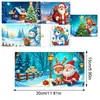 Tarjetas de Felicitación Navideñas Populares Transfronterizas Multiserie Hechas a Mano con Diamantes Juego de 9 Piezas con Sobres Pegatina de Diamante Dibujos Animados Juego de 6 Piezas