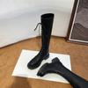 Botas Martin de Solado Grosso Novas de Inverno 2026 para Mulheres, Botas Brancas Altas Estilosas com Cadarço