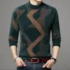 Recomendação de Item Quente Suéter Jacquard Anti-bolinhas Pelo Sintético de Mínk Gola Meia-Alta Venda Direta da Fábrica Malharia Masculina Transfronteiriça