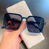 Gafas de Sol con Letras Cuadradas de Media Montura 2021 Nuevo Estilo Gafas de Sol Combinables Personalizadas Libro Rojo Celebridad de Internet Mismo Estilo Gafas de Sol