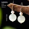 Pendientes transfronterizos de acero de titanio y cristal natural, pendientes de ágata aguamarina, ganchos para orejas de perla de agua dulce, venta al por mayor de pendientes de cristal
