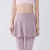 Pantalones de Yoga Falsos de Dos Piezas de Nuevo Estilo, Amigables con la Piel, para Mujer, de Cintura Alta, Levanta Glúteos, Adecuados para Deportes, Running, Faldas de Baile Ajustadas y Pantalones de Ciclismo