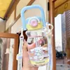 Taza de Agua de Dibujos Animados Linda de Alta Calidad de la Serie Familiar Sanrio, Taza Portátil de Doble Bebida para Estudiantes Trit