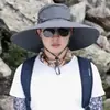 Chapéu de sol masculino de verão 15cm boné para trilha ao ar livre chapéu de pesca protetor solar respirável impermeável boné de cabeça destacável