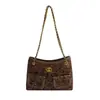 2026 Nova Bolsa de Ombro Única Simples da Moda Super Quente Bolsa Tote com Corrente Fosca Estampa de Leopardo Bolsa para o Dia a Dia