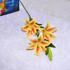 Material de toque 3D Lily alta imitação 4 cabeça haste alta Lily casamento lírio arranjo de flores decoração para casa acessórios Lily