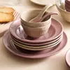 Fábrica Yuandai Louça de Cerâmica Alto Valor de Cor Conjunto de Pratos Franceses Tigela de Jantar Doméstica Prato Único para Peixe Prato Tigela de Sopa