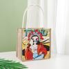 Fábrica em estoque bolsa de linho personalizada moda vintage amarela bolsa de mão de linho caixa de almoço armazenamento bolsa de presente pode ser impressa