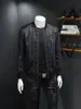 Chaqueta de cuadros estilo europeo para primavera y otoño para hombre, cuello alto, top juvenil versión coreana de corte ajustado, chaqueta nueva para hombre con cuello de béisbol, moderna