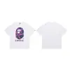 Produto exclusivo transfronteiriço: Camiseta de manga curta 100% algodão BAPE camuflagem flor de cerejeira cabeça de macaco tinta co-branded NB Monte Fuji urso violento