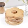 Alfombrilla Creativa de Madera Maciza Estilo Nórdico Japonés para Aislamiento Térmico, Alfombrilla para Vajilla, Alfombrilla para Platos, Alfombrilla para Tazas, Taza de Té, Mesa de Comedor Flor de Nogal