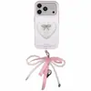 Funda para Teléfono con Lazo de Cuadros Estilo Coreano Ins con Forma de Corazón de Manzana para iPhone 17 Promax Adecuada para iPhone 16 Pro/15 Pro