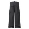 Rumen Meng Jeans Retro Casual Calça Jeans Longa de Perna Reta Masculina Outono Nicho Desgastado High Street Casual Solta de Perna Larga