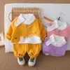 Conjunto Otoñal de Manga Larga Estilo Coreano para Niñas, Conjunto Moderno y Elegante para Niños Pequeños, Conjunto de Tres Piezas de Manga Larga con Botones en Tres Colores