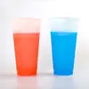 Producto Nuevo de Verano Taza de Agua Creativa Material PP Plástico Sensible a la Temperatura Taza que Cambia de Color Taza con Popote que Cambia de Color Venta al por Mayor Personalización