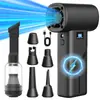 Ventilador de turbina de 26 años para camping y uso al aire libre, Pistola de eliminación de polvo con motor sin escobillas portátil de 130,000 RPM, Ventilador recargable con batería de litio
