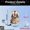 Navidad Fantasía Forma de Bola de Cristal Acrílico 2D Rotación 360 Grados Adornos de Escritorio Atmósfera Festiva Adornos Decorativos