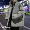 Chaqueta de Algodón con Cuello Alto Cálida Versátil Otoño e Invierno Abrigo de Algodón para Hombre Pareja Versátil Moda Invierno Engrosado Talla Grande Chaqueta de Algodón