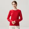 Suéter de Punto Fino de Lana y Cachemira para Otoño e Invierno para Mujer con Dobladillo Enrollado Plano Holgado Cuello Redondo