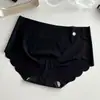 Máscara de Seda Gelo Bumbum de Pêssego Roupa Íntima Feminina Sem Costura Toque de Pele Nua Amiga da Pele Respirável Algodão Puro Forro Antibacteriano Calcinha Levanta Bumbum
