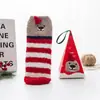 Meias de lã coral de Natal dos desenhos animados de inverno para mulheres engrossadas toalha quente Meias de dormir de lã felpuda