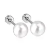 Pendientes Transfronterizos de Acero Inoxidable con Perlas de Imitación, Clavos para Cartílago de Titanio de Alta Gama, Pendientes de Bola, Joyería para Piercings
