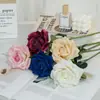 Rosa Redonda Espinhosa de Cabeça Única, Rosa Coroa, Material de Rosa Enrolada para Decoração de Casamento, Flor Artificial para Paisagismo de Loja