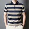 Polo bordado de moda de verano 2024, nueva camiseta informal de manga corta para hombre, de algodón, holgada, con solapa para negocios.