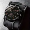 Relojes para Hombre de Venta Caliente en Comercio Exterior, Relojes de Moda de Negocios con Correa de Cuero Trendy, Relojes de Cuarzo con Cristal de Alta Gama para Hombre al por Mayor