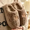 Pantuflas de algodón para mujer para otoño e invierno, de suela gruesa, antideslizantes, cálidas, de felpa, pantuflas de primavera y otoño para parejas y hombres.